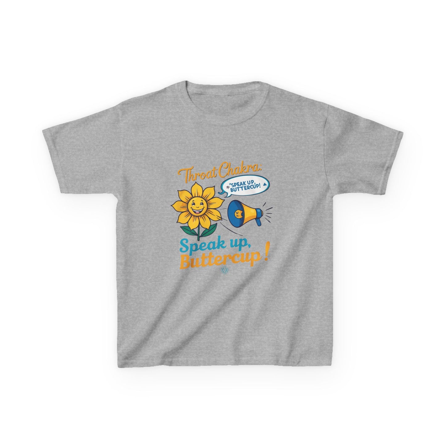"Speak Up, Buttercup! – Chakra-Inspired Kids Tee"