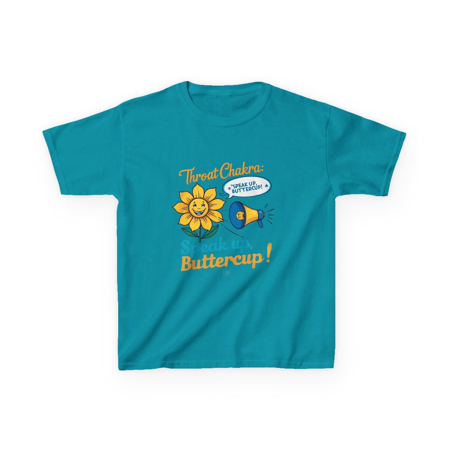 "Speak Up, Buttercup! – Chakra-Inspired Kids Tee"