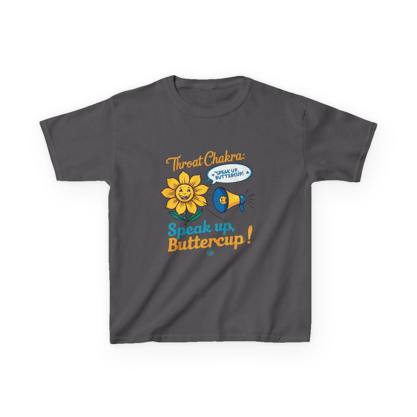 "Speak Up, Buttercup! – Chakra-Inspired Kids Tee"