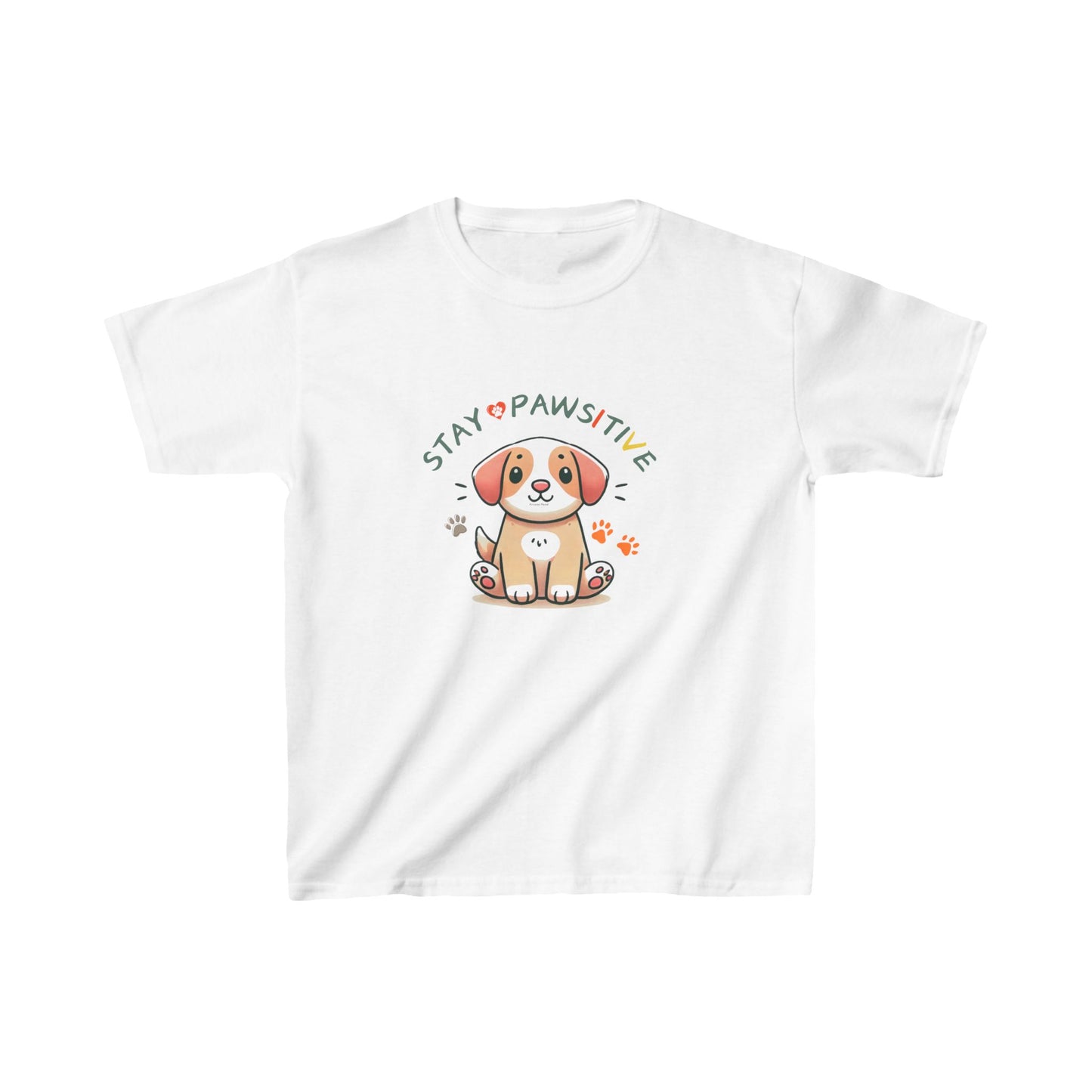 Kids Tee - 'Stay Pawsitive' Puppy Dog