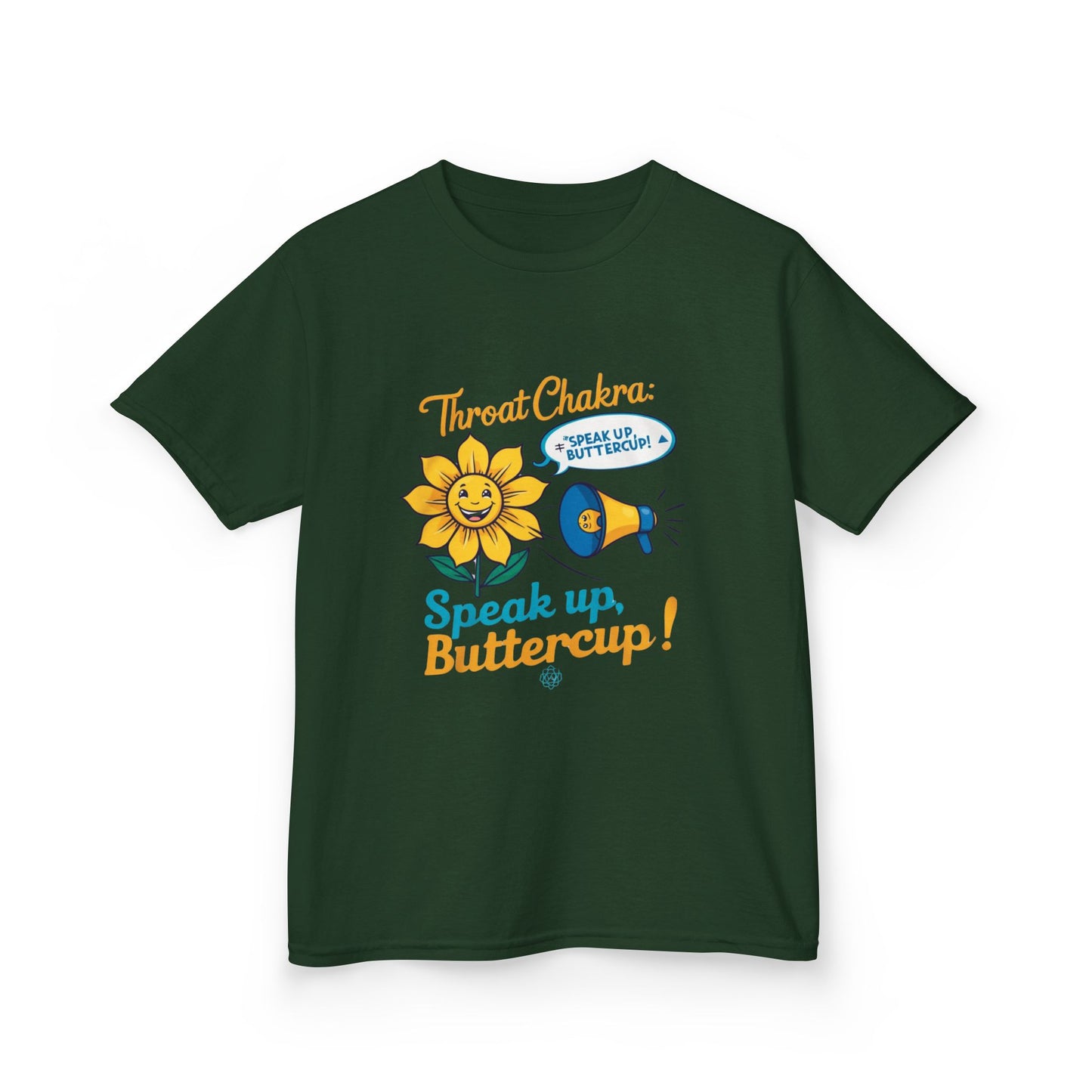 "Speak Up, Buttercup! – Chakra-Inspired Kids Tee"