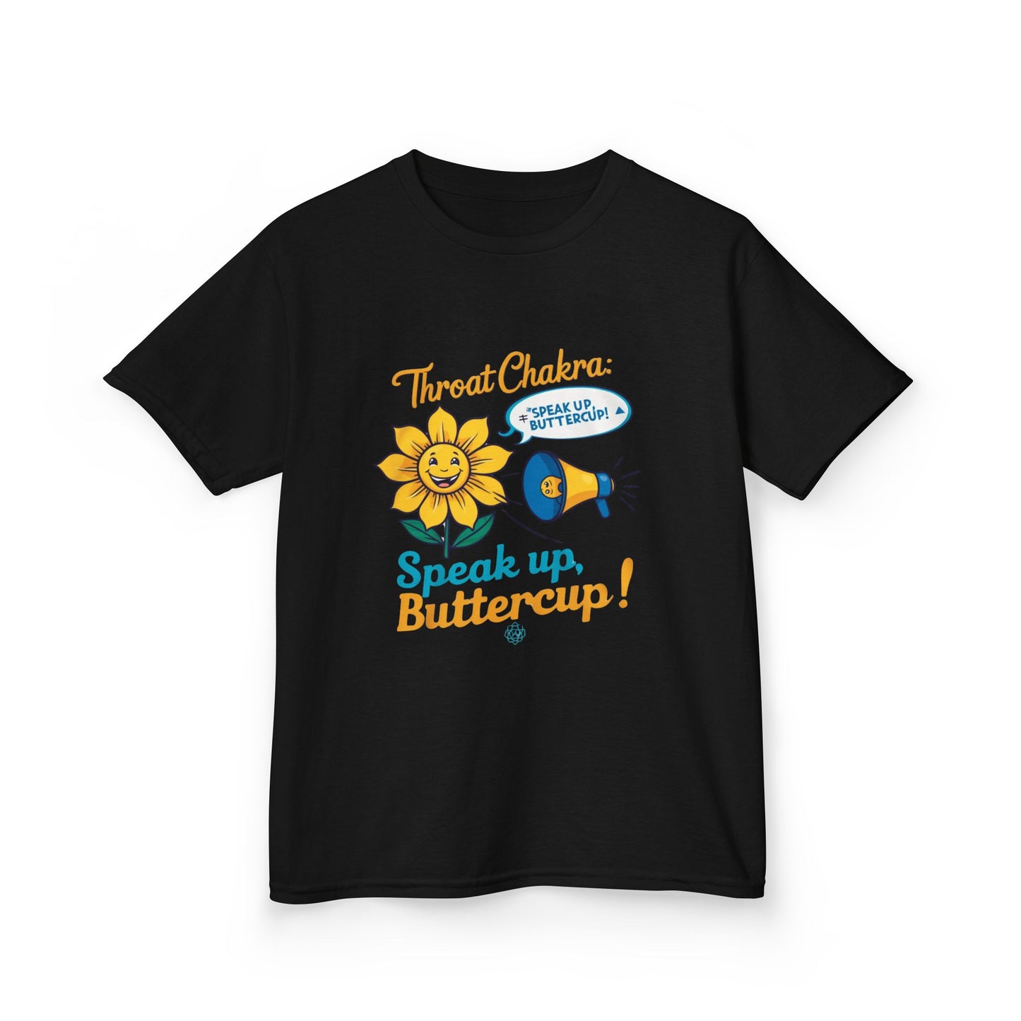 "Speak Up, Buttercup! – Chakra-Inspired Kids Tee"