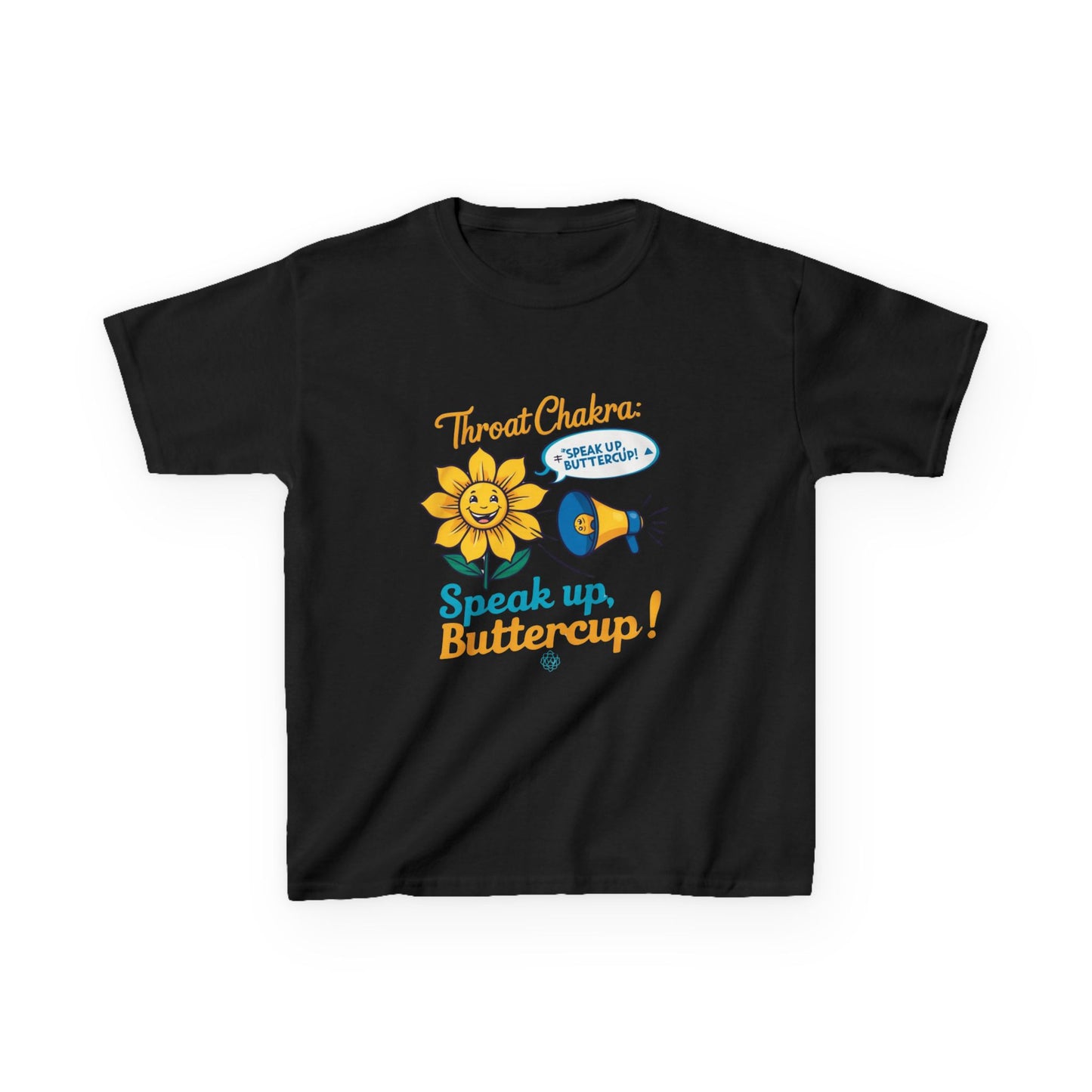 "Speak Up, Buttercup! – Chakra-Inspired Kids Tee"