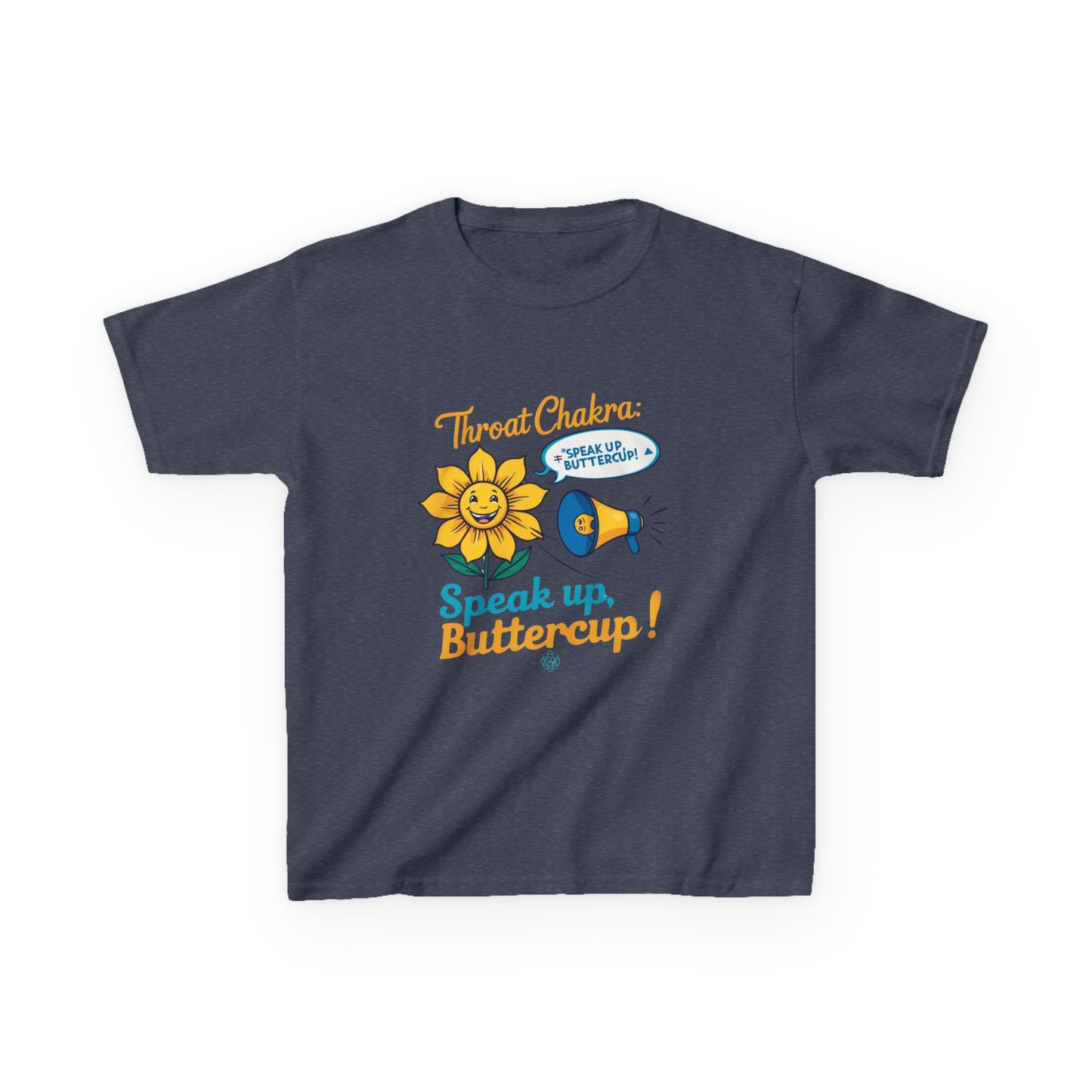 "Speak Up, Buttercup! – Chakra-Inspired Kids Tee"