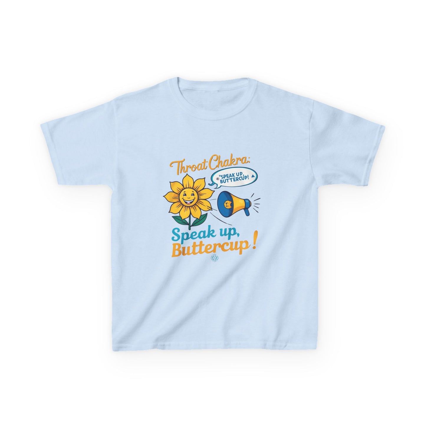 "Speak Up, Buttercup! – Chakra-Inspired Kids Tee"