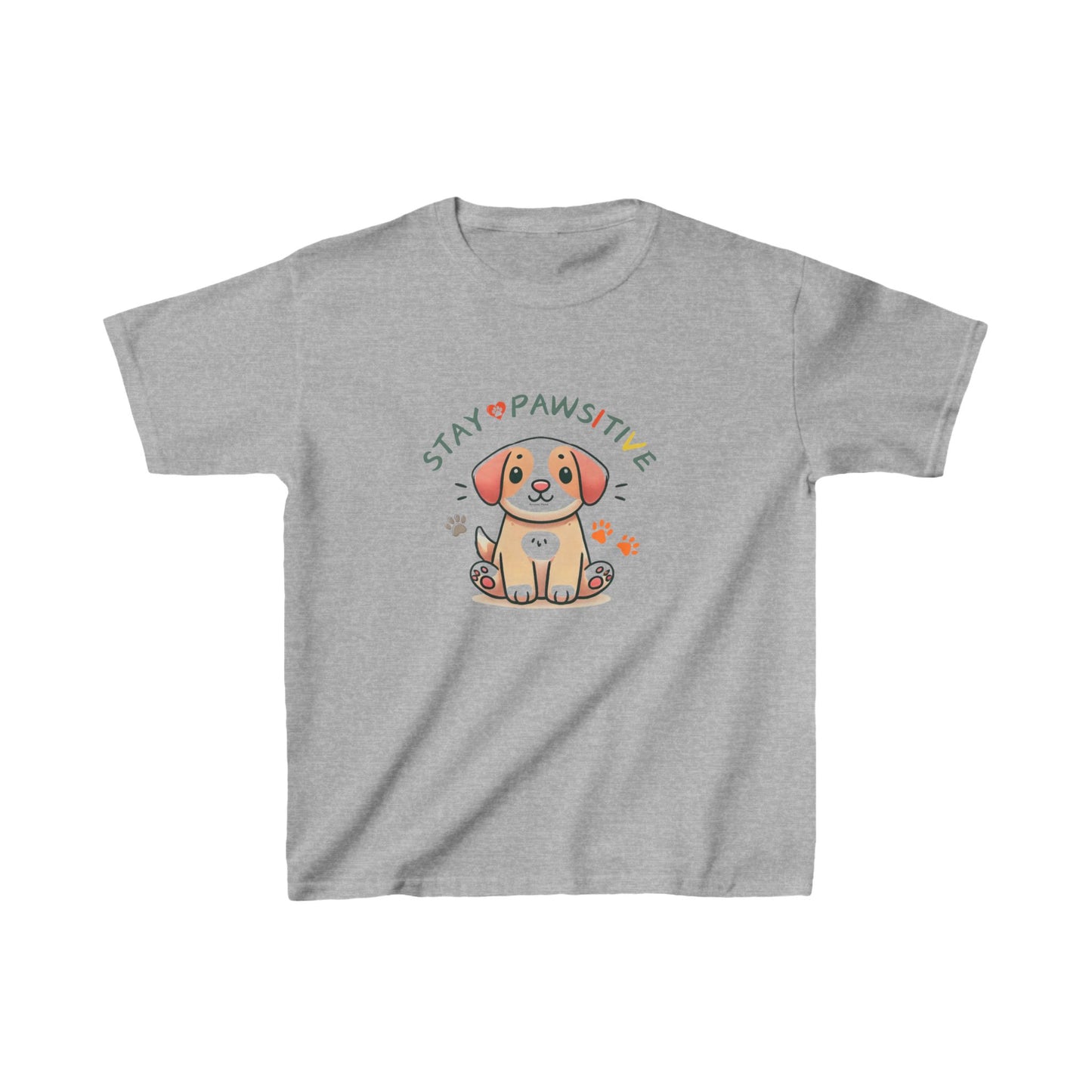 Kids Tee - 'Stay Pawsitive' Puppy Dog