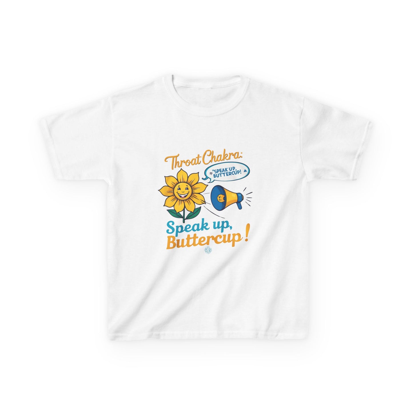 "Speak Up, Buttercup! – Chakra-Inspired Kids Tee"