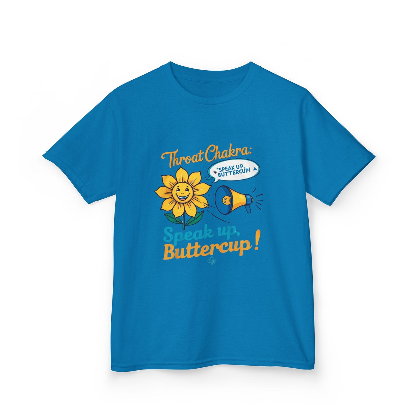 "Speak Up, Buttercup! – Chakra-Inspired Kids Tee"