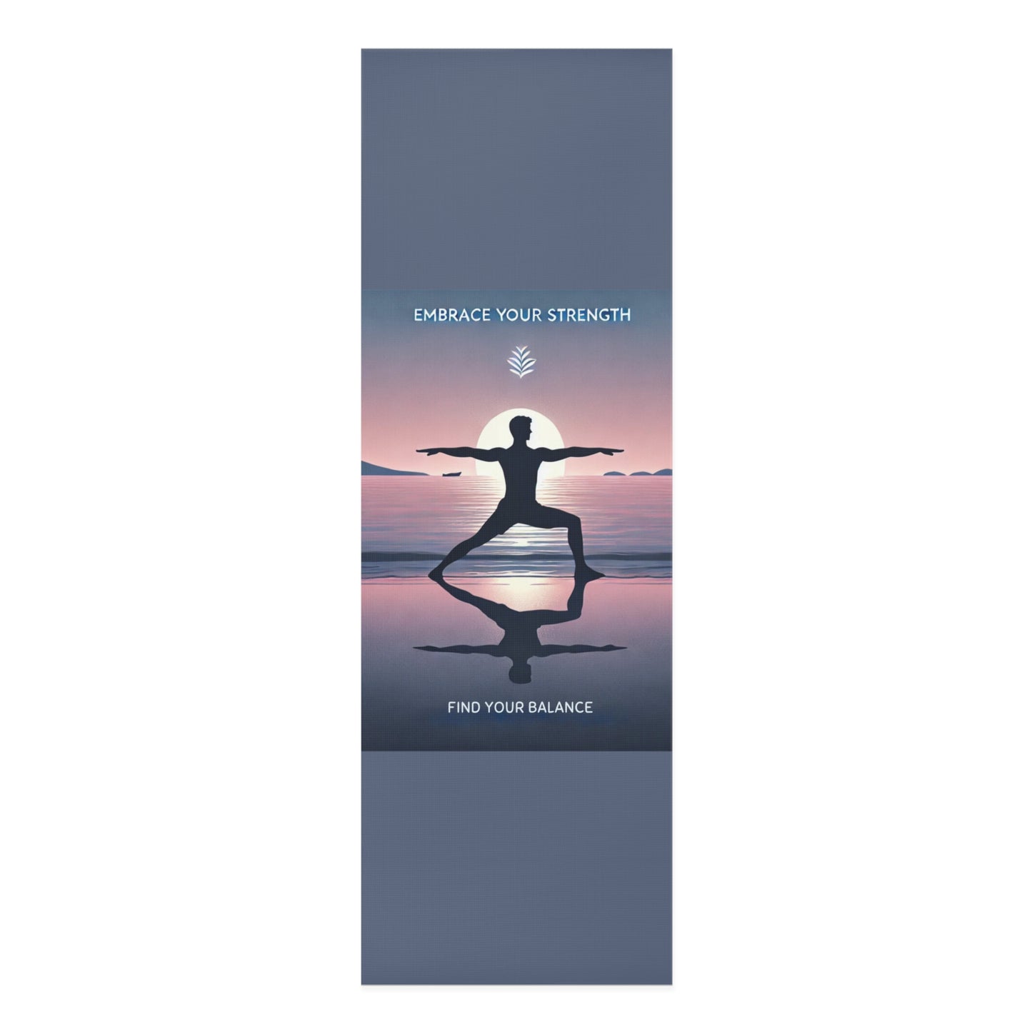 Yoga Mat - Serene Beach Warrior II Pose