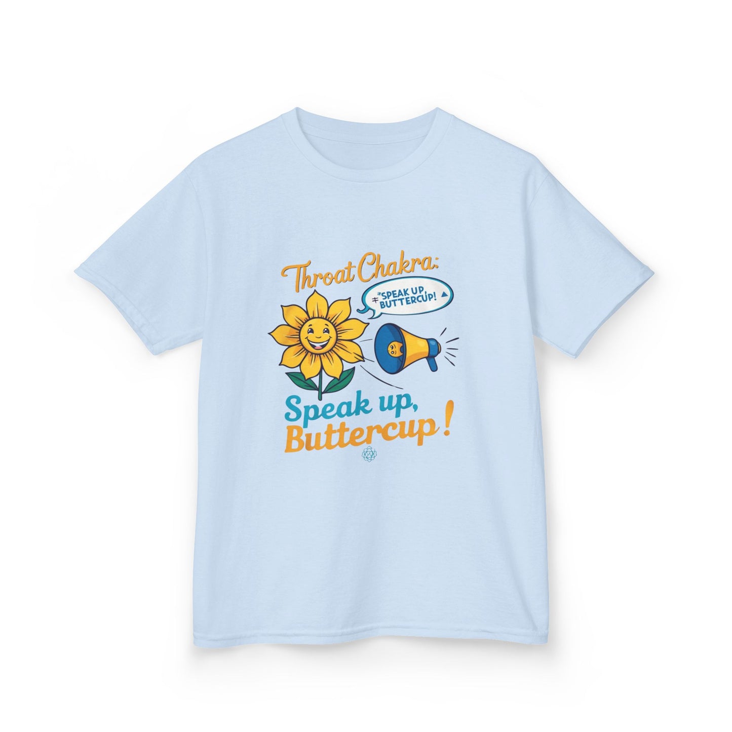 "Speak Up, Buttercup! – Chakra-Inspired Kids Tee"