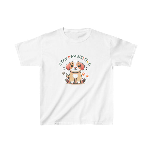 Kids Tee - 'Stay Pawsitive' Puppy Dog