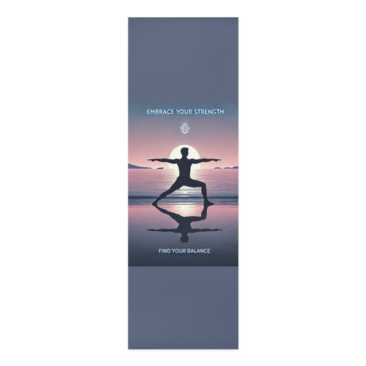 Yoga Mat - Serene Beach Warrior II Pose
